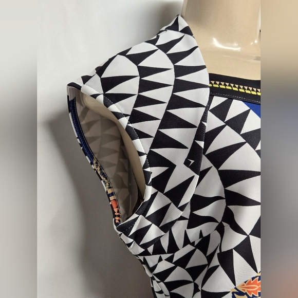 Eci 6 Sheath Dress Bold Bohemian Sleeveless Keyhole Stretch Knit - Picture 3 of 6